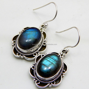 925 boucles d'oreilles en argent Sterling Labradorite pierres précieuses à la mode bijoux à la mode pour les femmes pour les mariages fêtes cadeau en or - Product Image 2