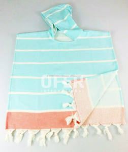 Toalla de algodón 100% para niños, Poncho con parte trasera de felpa, color rosa, tamaño infantil - Product Image 5