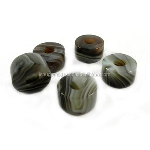 Sardonyx-Cuentas de neumáticos lisos de 14x8x5mm, cuentas de piedras preciosas de gran agujero, cuentas europeas para pulsera, IG0136 - Product Image 5