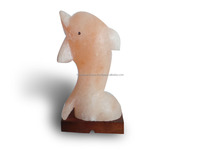 Lampe de sel rose de l'Himalaya sculptée à la main, style animal, base en bois d'onyx réglable et durable, purificateur d'air naturel, idéale pour mariage