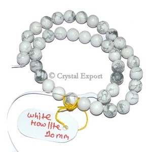 Sachets de perles Howlite blanches, 10mm, vente en gros, perles en pierres précieuses, 10 pièces - Product Image 1