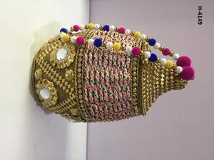 H4147 Vivid Embrayage de soirée en métal fait à la main pour dames Or Argent Pierre Perlée Bourse Fête Capacité 1-1.9L - Product Image 3