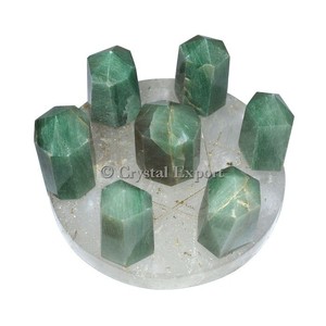 Crystal Quartz Pentagram With Green Jade Points - Product Image 1