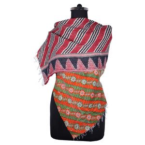 Kantha Work Cotton Handmade Vintage Style <b>Scarf</b> Trendy Design for Girls SC1011 <b>Scarf</b> Vintage Kantha Hand Stitched Cotton Allover - Product Image 1