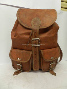 Rétro décontracté hommes sac à dos légume 100% cuir véritable frotté couleur grande capacité sac à dos extérieur voyage sac ordinateur sacs - Product Image 6