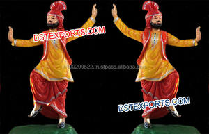 Estatua de dama Punjabi Entrada de fibra de boda Estatua de dama Estatuas de cultura Punjabi Venta al por mayor Configuración de Sangeet Estatua de precio de fábrica EE. UU. - Product Image 6