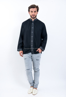 Nouvelle Tendance Tunique Marocaine Homme Faite à la Main Tissu de Haute Qualité Broderie Noire Manches Longues Toutes Occasions Fête Rendez-vous