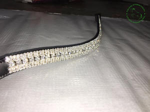 Frontal de Cuero con Cristales para Caballo, Elegante Accesorio Ecuestre con Cristales Decorativos Brillantes - Product Image 3