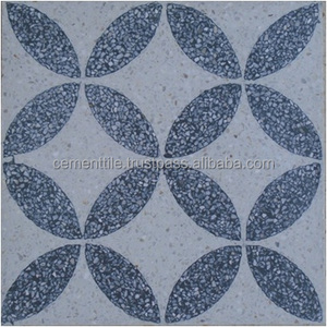 Azulejos de Cemento Hechos a Mano, Terrazo-150x150mm, Verde, Azulejos Interiores para Villa, Diseño Moderno, Antideslizantes, ACCENTS |   Fábrica CTS - Product Image 4