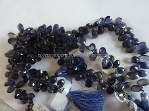 CosZcalt Exports Perles en forme de cœur facettées en iolite bleue, forme briolette, BM020 - Product Image 5