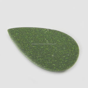 พลอยแก๊สไพร์สีเขียว 29x17 มม. ทรงลูกแพร์ แบบคาโบชอง ทำด้วยมือ สำหรับทำเครื่องประดับ - Product Image 2