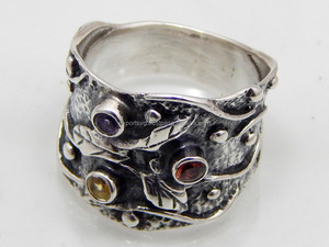 Anillo de bodas de plata de ley 925 con piedras preciosas de cuarzo para mujer estilo clásico certificado CMA - Product Image 4