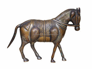 Figura decorativa hecha a mano de bronce indio, estatua de caballo de latón, decoración del hogar, artículos de regalo, SMA-23 de 6,1x4,7 pulgadas - Product Image 3