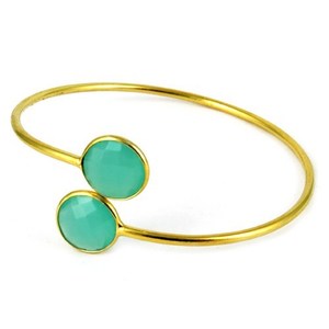 Brazaletes de Plata con Estilo Bohemio para Mujer, con Piedra de Calcedonia, Diseño de Joyería 2023 - Product Image 1