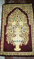 Tapis brodé Zari avec bijoux, noué à la main, technique de point de croix, kit de crochet fait main