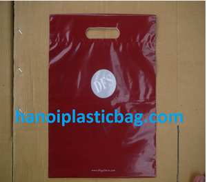 Supermarket clothes shopping die cut handle plastic bags with logo - Product Image 3