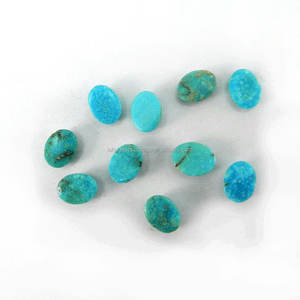 Turquoise américaine naturelle, lot de 10 pièces, ovale, taille rose, 8x6 mm, 11,4 carats, pierre précieuse en vrac pour la fabrication de bijoux, Ishu Gems IG3465 - Product Image 4