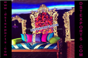 เวทีแต่งงานฉากหลังทองเฟรมการออกแบบใหม่กรอบรูปฉากหลังแผงการออกแบบล่าสุดเส้นใยกรอบสีทอง - Product Image 3