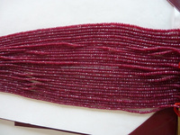 Cuentas de Rubí Corindón de 3.5-5mm de la Mejor Calidad, Excelente Hilo de 16 Cuentas, Piedra Facetada Rondelle, Rubí Teñido, Joyería con Certificación de Terceros