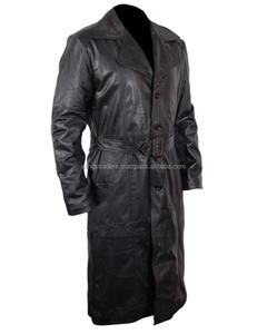 Manteau Long en cuir noir pour homme, pardessus Vintage, tout nouveau modèle - Product Image 3