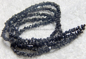Perles de diamant noir brut, chaîne de diamant noir, diamant brut - Product Image 3