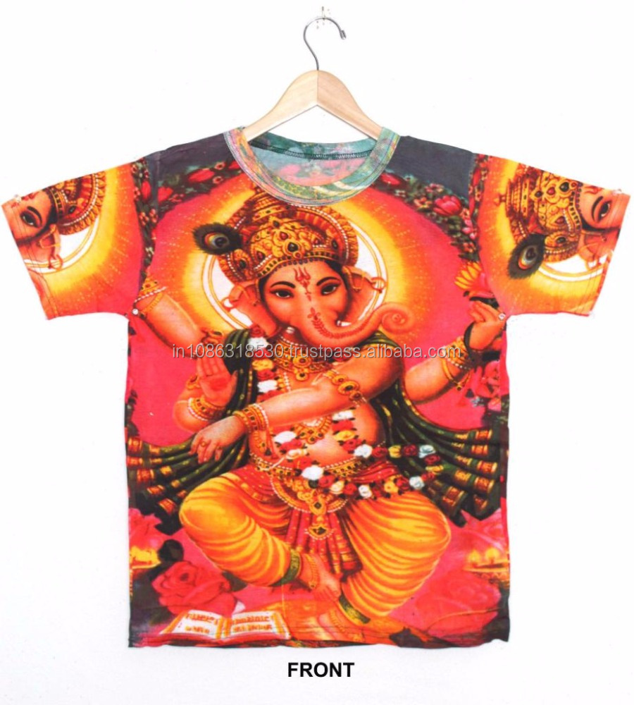 Ganesh футболка психоделическая унисекс Одежда хиппи Dj Art футболка M / L / Xl индуистские боги и Ganesha божественное индуистское божество