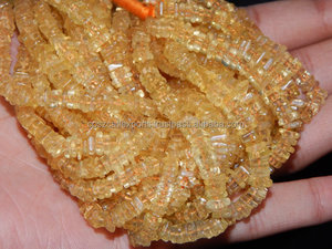 Pierres précieuses en Citrine naturelle, 5x6mm, perles de Heishi, qualité supérieure, prix en gros - Product Image 3