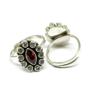Natural Red CZ 925 Sterling <b>Silver</b> <b>Toe</b> Gemstone <b>Rings</b> Exporter And Wholesaler Stone <b>Silver</b> Jewelry - Product Image 3