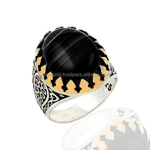 925K Sterling Silver Turkish Huge Onyx <b>Men</b> <b>Ring</b> - Product Image 1