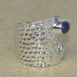 Lapis Lazuli แหวนเงินสเตอร์ลิง925แหวนอัญมณีธรรมชาติสำหรับผู้หญิงเครื่องประดับที่ดีสำหรับของขวัญวันครบรอบแต่งงานสำหรับทุกเพศ - Product Image 2