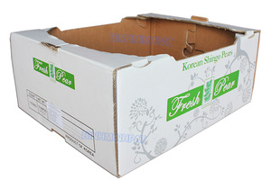 Cajas de Cartón Corrugado Blancas para Empacar Peras Frescas, Fabricante de Cajas de Fruta, Cartón de Papel BMP, Acepta Impresión Flexográfica, Logotipo del Cliente, CMYK - Product Image 2