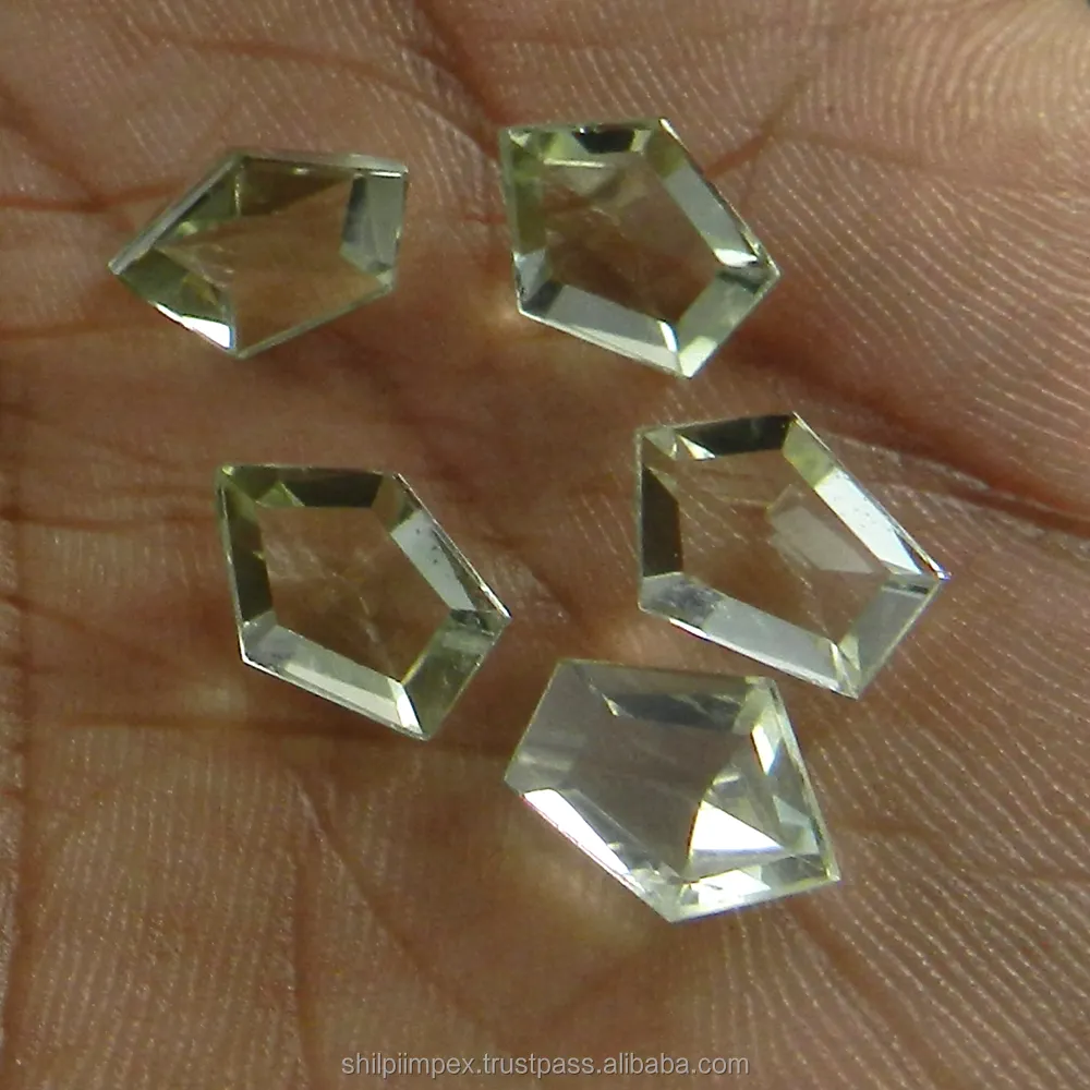 5 pcs Verde Ametista 10.90 Cts 8x11mm Pentagono Rosa Taglio Cabochon pietre per gioielli SI0233