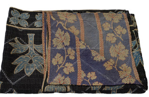 Kantha Quilt Vintage Sari Patchwork Quilt,vintage Sari <b>Throws</b>,hand <b>Quilted</b> Kantha Quilt Indian Vintage Kantha Quilt Hand Stitch - Product Image 2