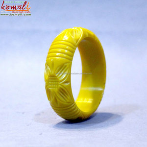 Brazalete tallado de cuatro pétalos de flores, joyería vintage hecha a mano india, venta al por mayor - Product Image 4