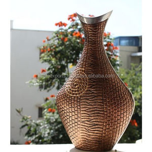 Decorative Aluminium Flower <b>Vases</b> With Copper Antique Finish - Product Image 1