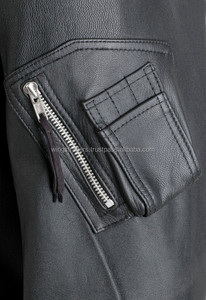 เสื้อแจ็กเก็ตหนังของผู้ชาย,เสื้อบอมเบอร์หนังนิ่มนักบินคุณภาพเยี่ยมปี2022 - Product Image 5