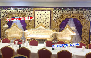 Punjabi-decoraciones para escenario de boda, Set de accesorios de Cachemira dorados de Canadá, pilares de fibra, nuevo estilo, escenario de boda - Product Image 4