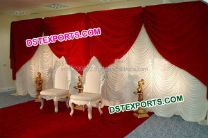 Wedding Stage Beautiful Flower Backdrop Curtains Beautiful Wedding <b>Pleated</b> Backdrop Royal Wedding Stage Backdrop Cloth - Product Image 2