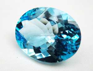 Kualitas Terbaik Batu Topaz Biru Langit Alami Bentuk Besar Batu Permata Segi Perak/Emas Membuat Perhiasan Batu Permata Longgar Batu Topas Biru - Product Image 3