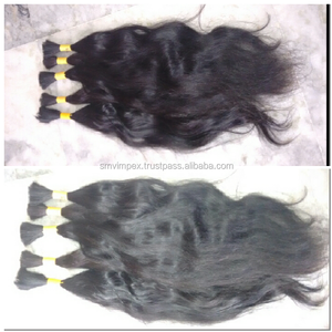 Cabello Natural remy indio, calidad natural, súper a granel, cabello Virgen No artificial y con proceso de vapor - Product Image 1