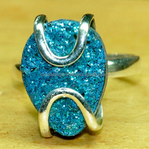 แหวนเงินดรูซี่925อัญมณีแหวนเงินแท้ทรงรีชุบเงินแหวนแฟชั่นสำหรับงานแต่งงานงานหมั้นวันครบรอบสำหรับผู้หญิง - Product Image 1