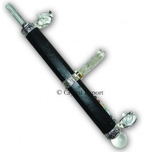 แท่งหินทัวร์มาลีนสีดำสำหรับจุดประกายจักระพร้อมเมอร์คาบา - Product Image 1