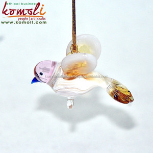 รูปแกะสลักนกแก้วสีสันสดใสของตกแต่งเครื่องประดับแก้วคริสต์มาสตามสั่ง - Product Image 4