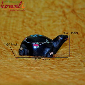 Escultura Decorativa Pequeña para el Hogar de Animales Tallados en Piedra de Tortuga Negra - Product Image 4