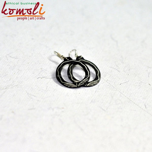 Black metal handmade <b>jewelry</b> round simple designs earrings - Product Image 2