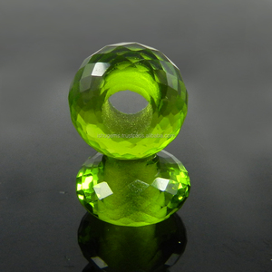 Peridoto redondo de 14x8x5mm, cuentas de piedras preciosas de agujero grande, perlas sueltas para fabricación de joyas, IG2985 - Product Image 3