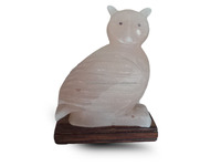 Lampe de sel rose de l'Himalaya sculptée à la main, style animal, base en bois d'onyx réglable et durable, purificateur d'air naturel, idéale pour mariage