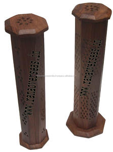 Porte-cône d'encens octogonal en forme de tour en bois avec bâton d'encens cendrier pour le bureau et la maison - Product Image 3
