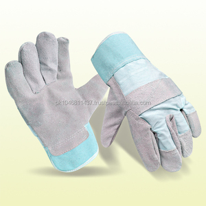 Gants de sécurité de travail en cuir de vachette canadien confortable manchette en toile respirante industrielle équipement de main de protection - Product Image 1