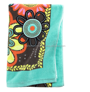 Nouvelle serviette de plage en velours imprimé super absorbant de qualité supérieure Serviette de plage de golf avec logo personnalisé Exportateur en Inde - Product Image 1